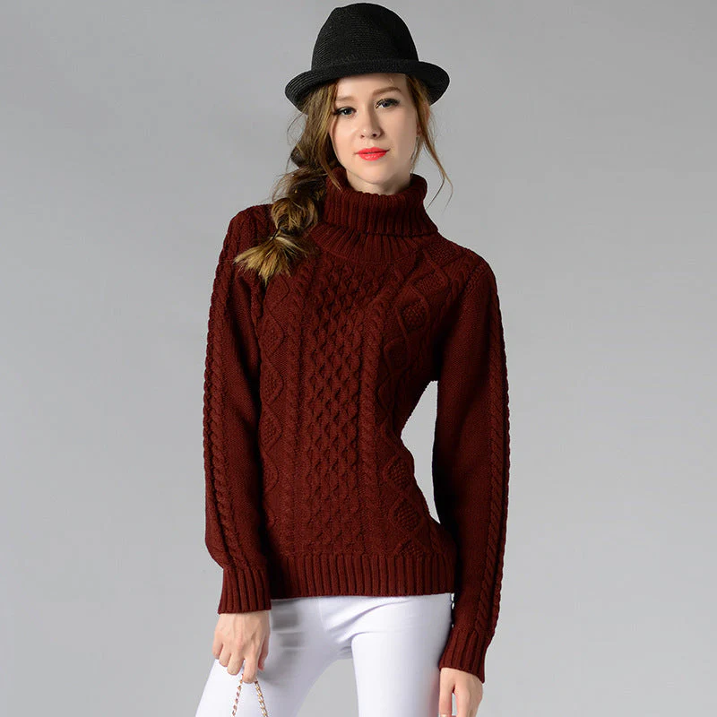 Heidi-Mode | Damen Rollkragenpullover mit Langen Ärmeln und Kabelstrick - Image 21