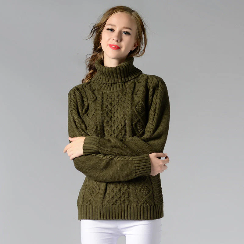 Heidi-Mode | Damen Rollkragenpullover mit Langen Ärmeln und Kabelstrick - Image 22