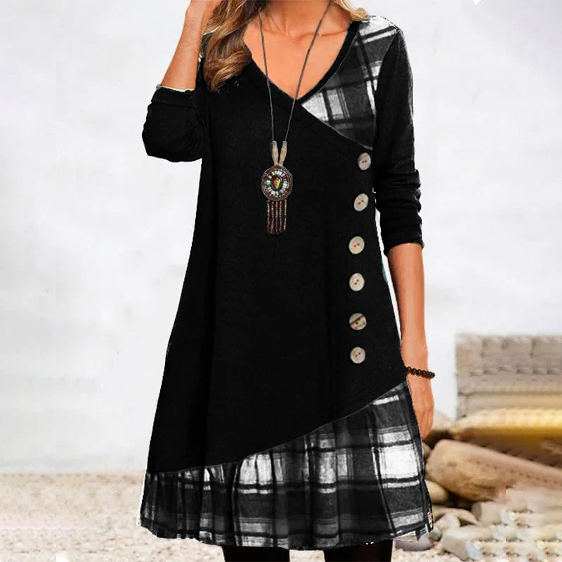 Heidi-Mode | Langarm Kariert Kleid - Image 2