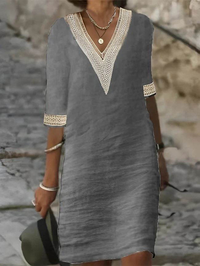 Heidi-Mode | Chic Baumwoll-Leinen-Kleid für Frauen - Image 3