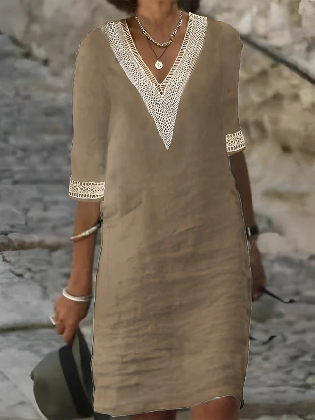 Heidi-Mode | Chic Baumwoll-Leinen-Kleid für Frauen - Image 4