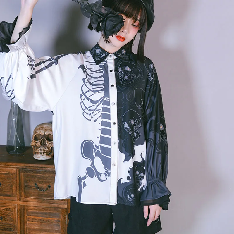 Heidi-Mode | Stylisches Totenkopf-Print Damen-Shirts - Image 6