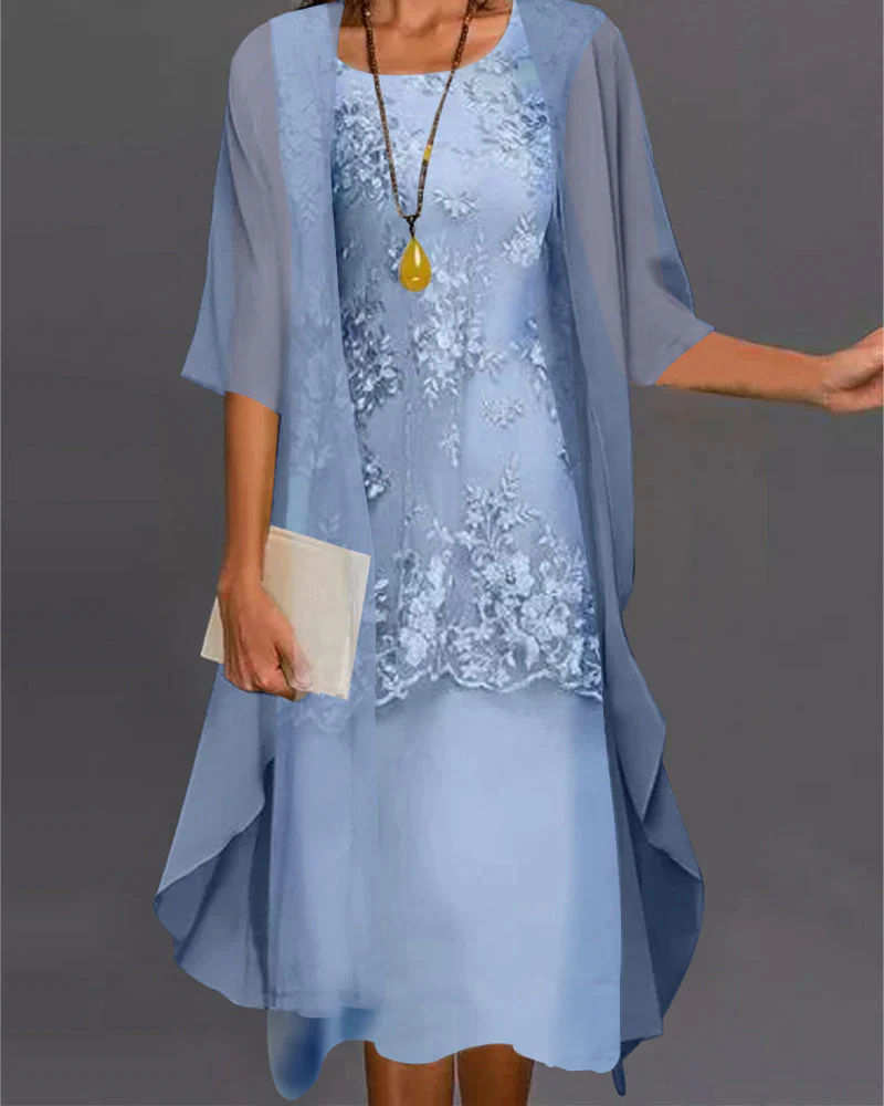 Heidi-Mode | Chiffon Kleid Festliche Midi - Image 3