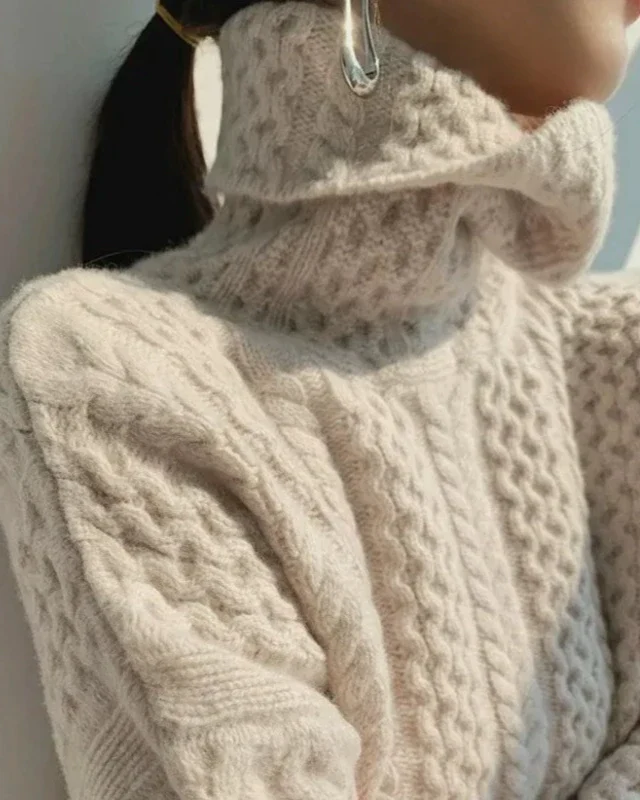Heidi-Mode | Chunky Strickpullover mit Rollkragen Weich und Warm Zeitloses Design - Image 5