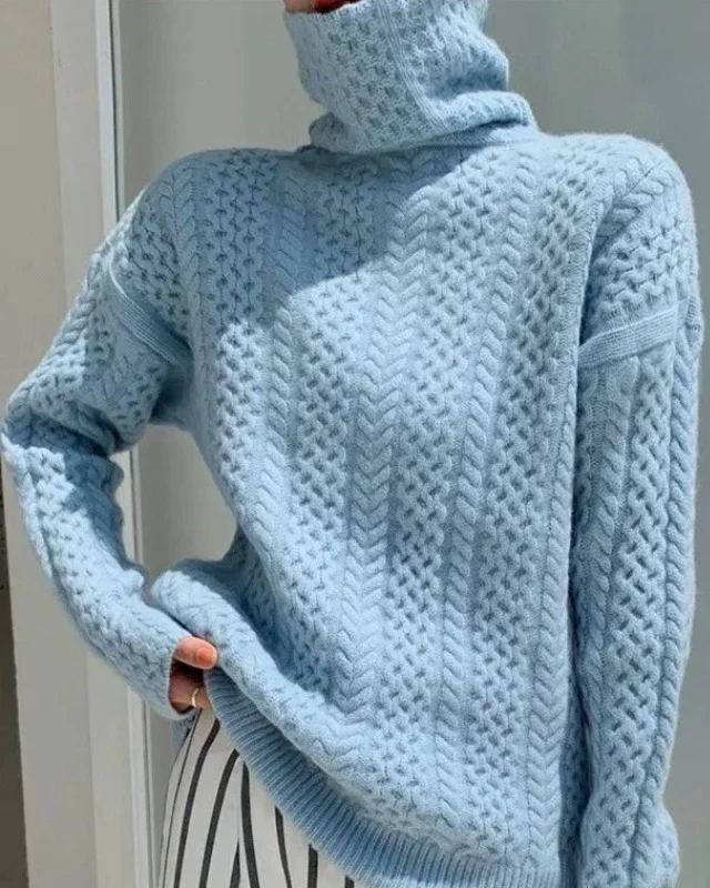 Heidi-Mode | Chunky Strickpullover mit Rollkragen Weich und Warm Zeitloses Design - Image 6