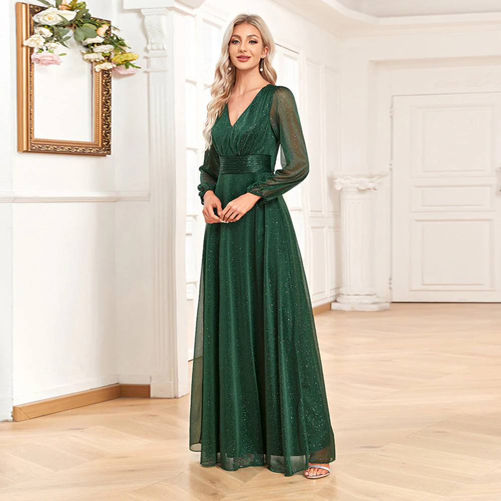 Heidi-Mode | Cocktail Abendkleid Kor Kostüme Plus Size Lang Gastgeber Solo Grünes Kleid - Image 3