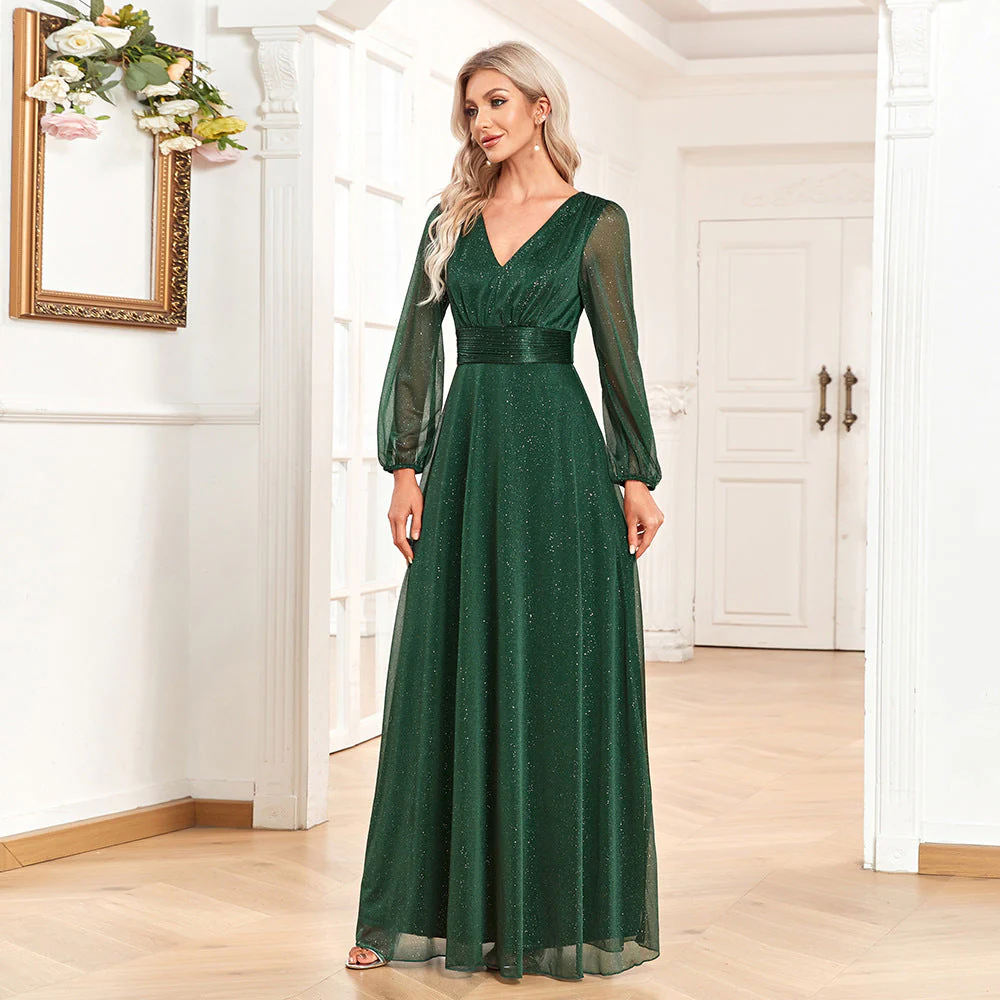 Heidi-Mode | Cocktail Abendkleid Kor Kostüme Plus Size Lang Gastgeber Solo Grünes Kleid - Image 5