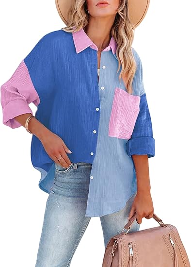 Heidi-Mode | Colorblock Hemd mit Knopfverschluss für Damen - Image 10
