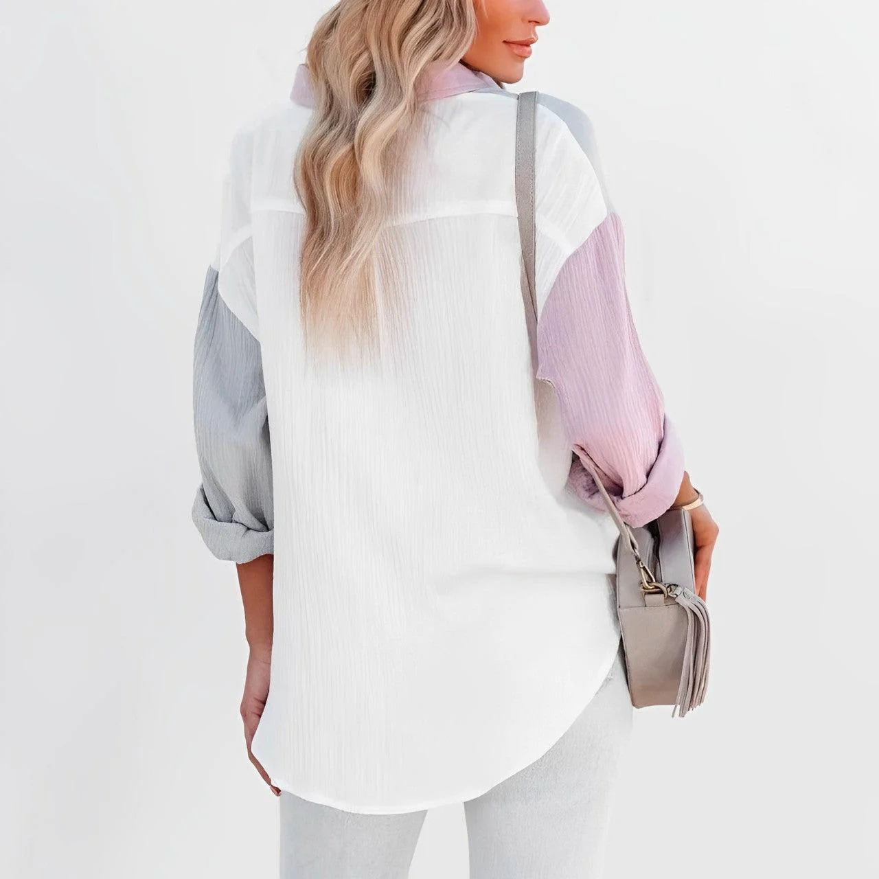 Heidi-Mode | Colorblock Hemd mit Knopfverschluss für Damen - Image 3