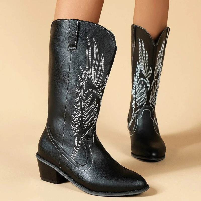 Heidi-Mode | Cowboy-Stiefel Hochwertige Damenstiefel mit Boho-Print - Image 10