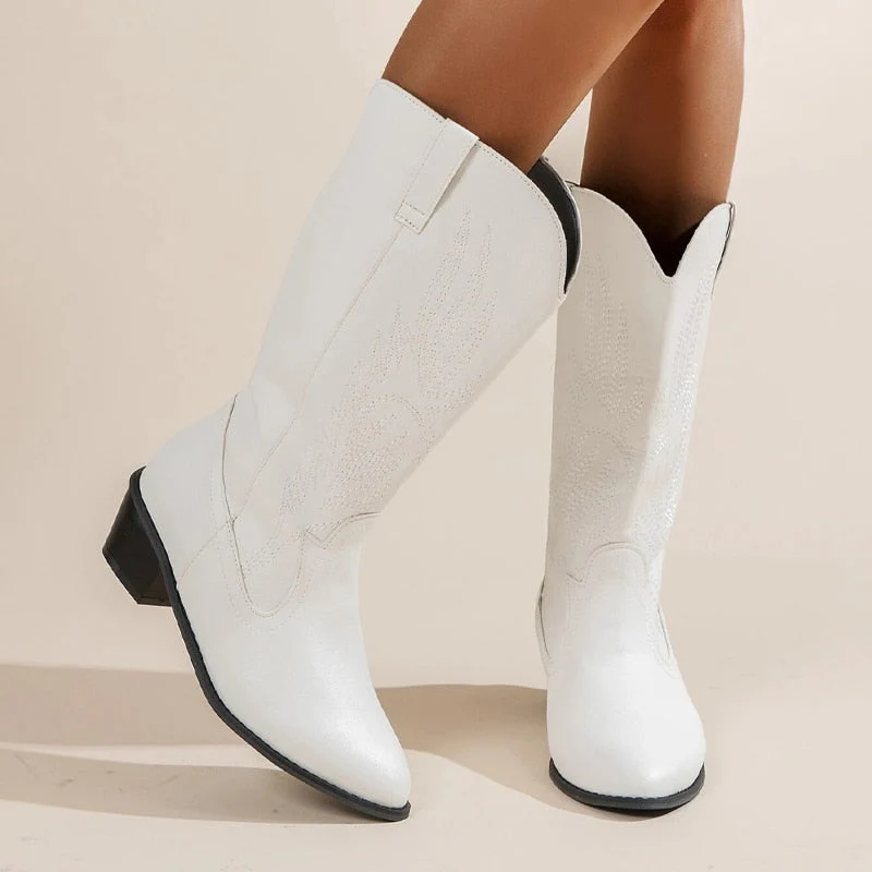 Heidi-Mode | Cowboy-Stiefel Hochwertige Damenstiefel mit Boho-Print - Image 12