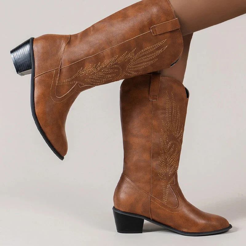 Heidi-Mode | Cowboy-Stiefel Hochwertige Damenstiefel mit Boho-Print - Image 6