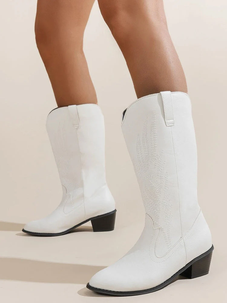 Heidi-Mode | Cowboy-Stiefel Hochwertige Damenstiefel mit Boho-Print - Image 9