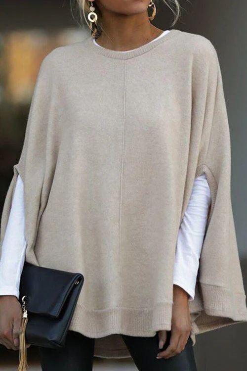 Heidi-Mode | Rosiedress Rundhals Batwing Ärmel Umhang Top - Image 2