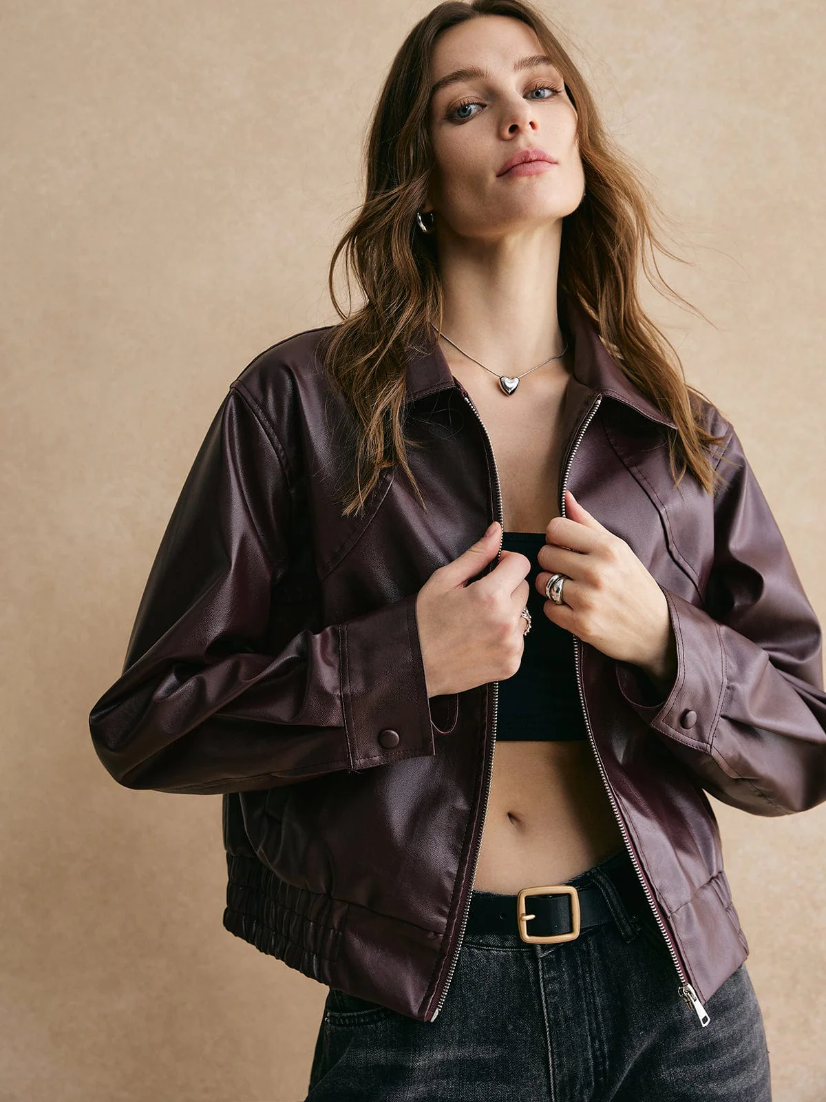 Heidi-Mode | Cropped Lederjacke Modern, Elegant & Zeitlos - Image 5