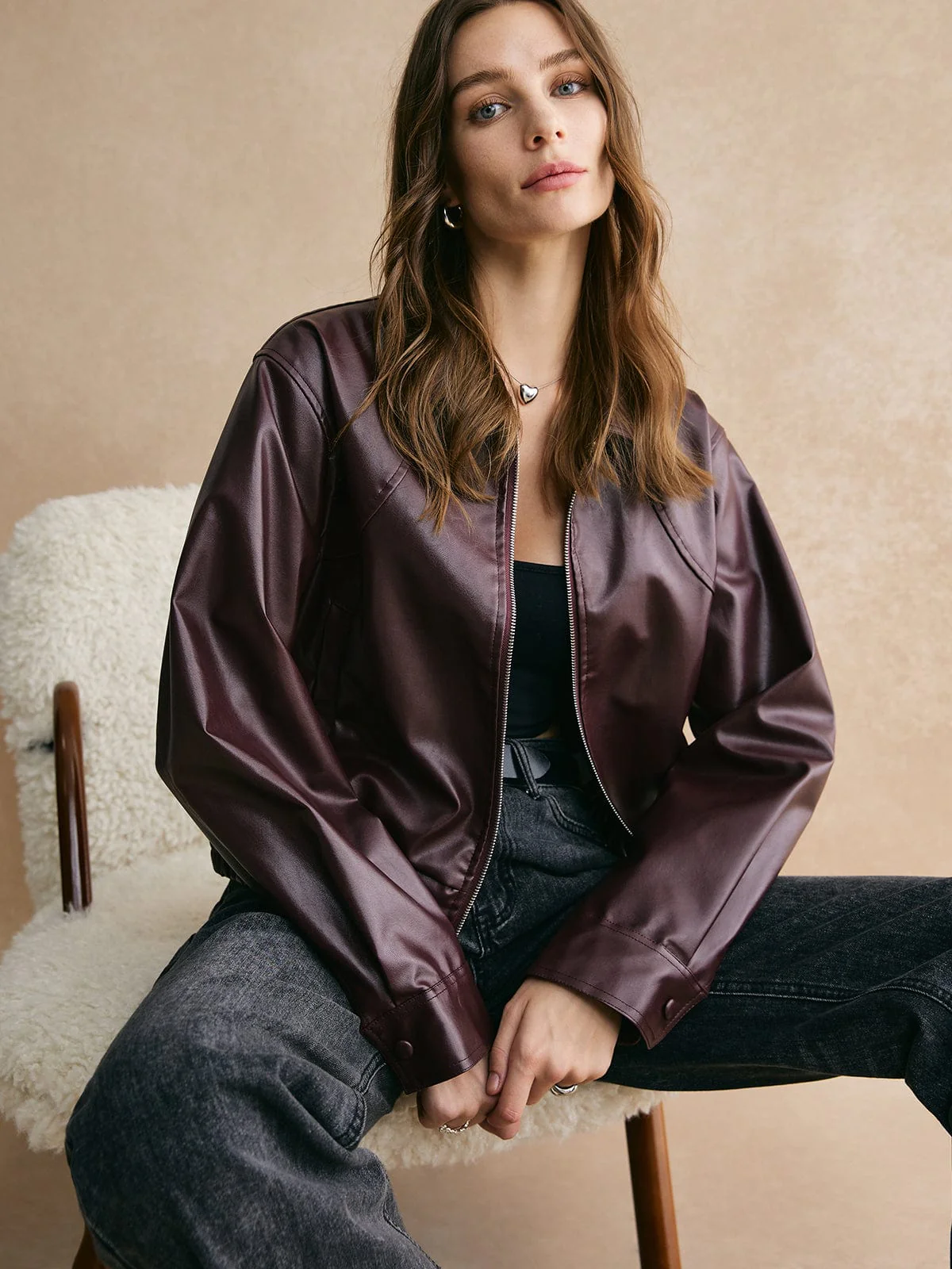 Heidi-Mode | Cropped Lederjacke Modern, Elegant & Zeitlos - Image 6