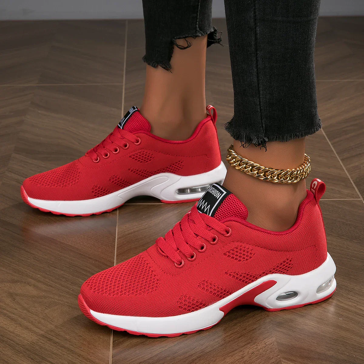 Heidi-Mode | Damen Atmungsaktive Leichte Weiße Laufschuhe - Image 4