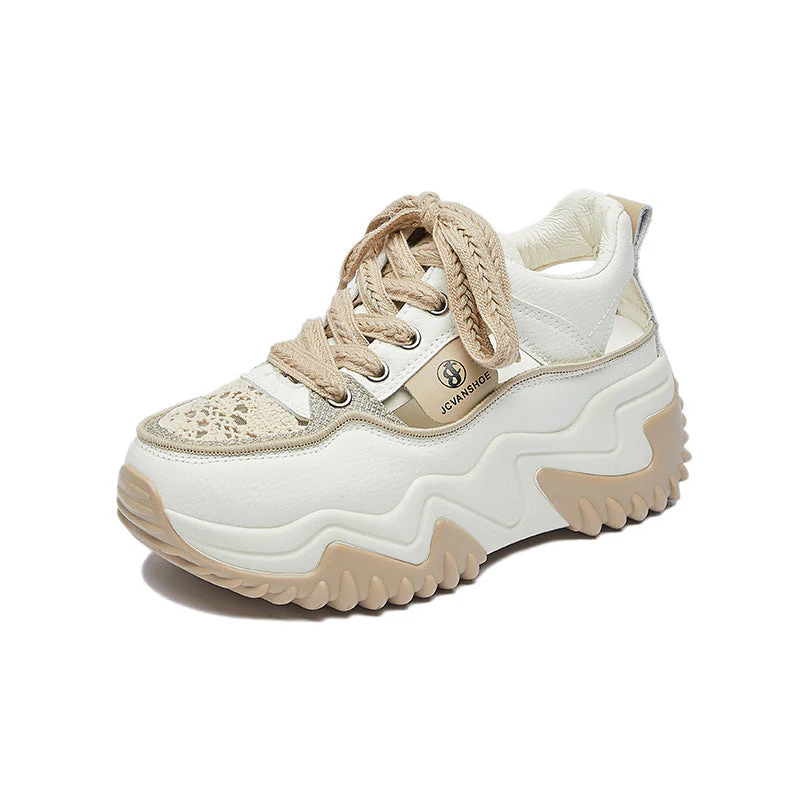 Heidi-Mode | Damen Atmungsaktive Vulkanisierte Plateau-Sneaker mit Dickem Boden - Image 13