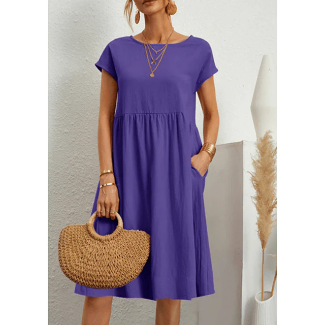 Heidi-Mode | Damen Baumwoll Leinen Midi Kleid - Image 10