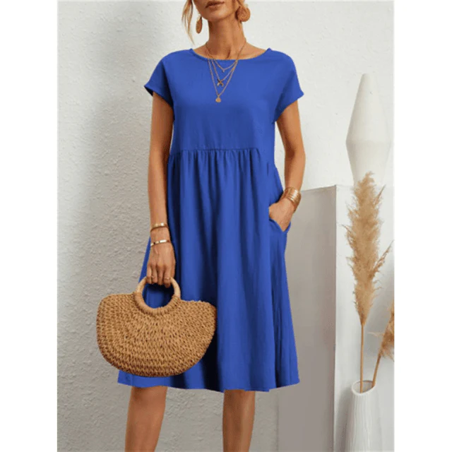 Heidi-Mode | Damen Baumwoll Leinen Midi Kleid - Image 9