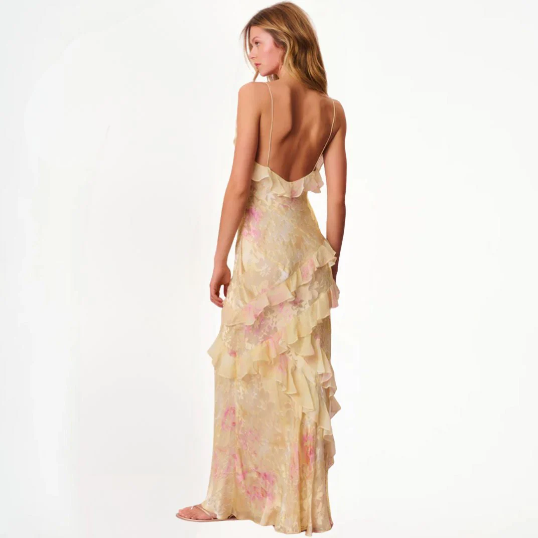 Heidi-Mode | Damen Blumenkleid mit Rüschen & V-Ausschnitt - Image 2