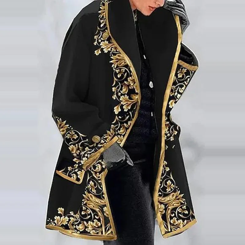 Heidi-Mode | Damen Blumenjacquard-Kimono-Mantel für Elegantes Layering - Image 2