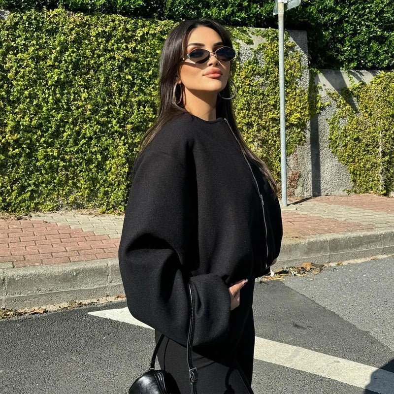 Heidi-Mode | Damen Bomberjacke mit Reißverschluss und elastischer Passform - Image 2