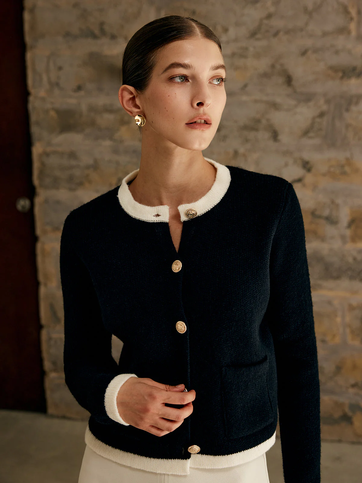 Heidi-Mode | Damen-Cardigan mit Kontrastbesatz - Image 2