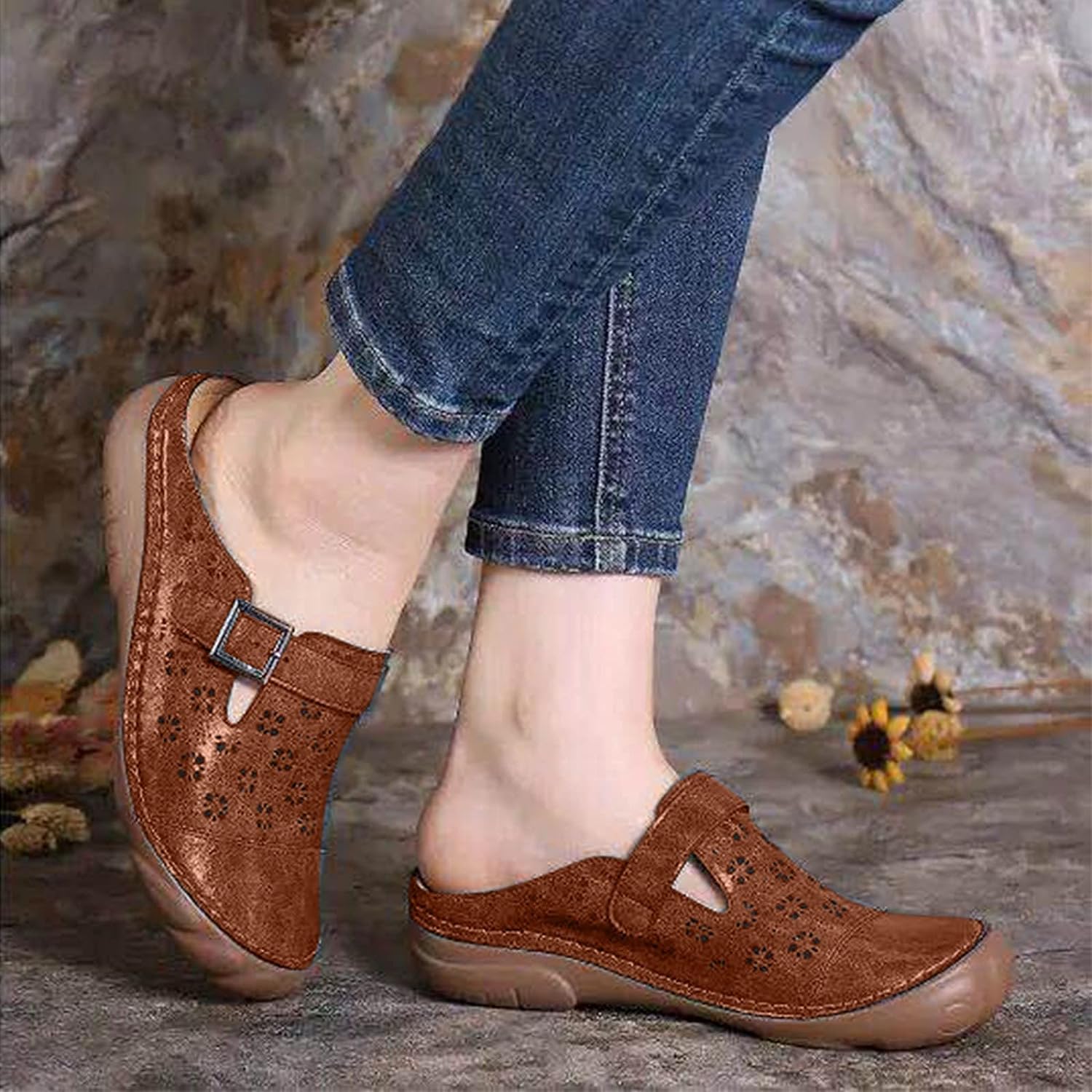 Heidi-Mode | Damen Clogs Aus Leder Weite Passform Leicht - Image 2