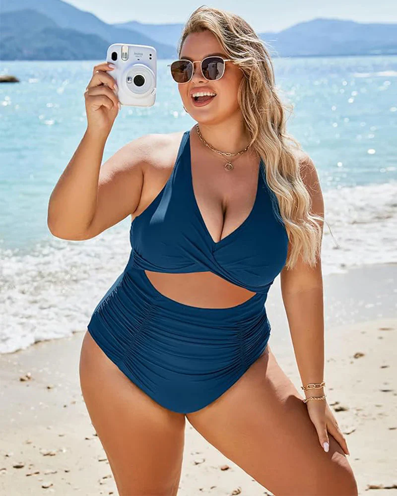 Heidi-Mode | Damen Einteiler Badeanzüge Push Up Bauchkontrolle Badeanzüge V-Ausschnitt Cutout Anständige Bademode - Image 13