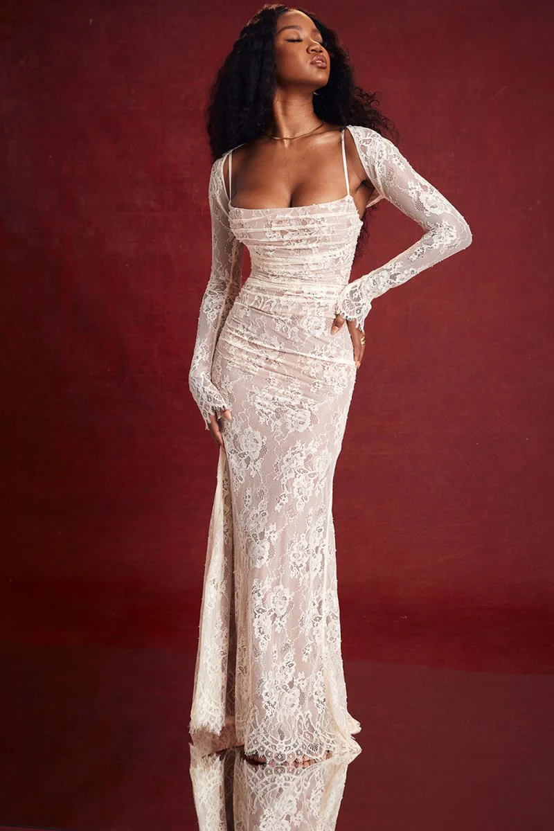 Heidi-Mode | Damen Elegantes Spitzen-Korsett-Bodycon-Kleid mit Schnür-Taille - Image 10