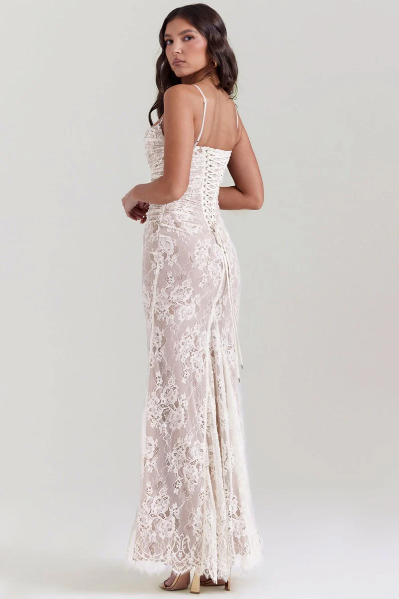 Heidi-Mode | Damen Elegantes Spitzen-Korsett-Bodycon-Kleid mit Schnür-Taille - Image 11