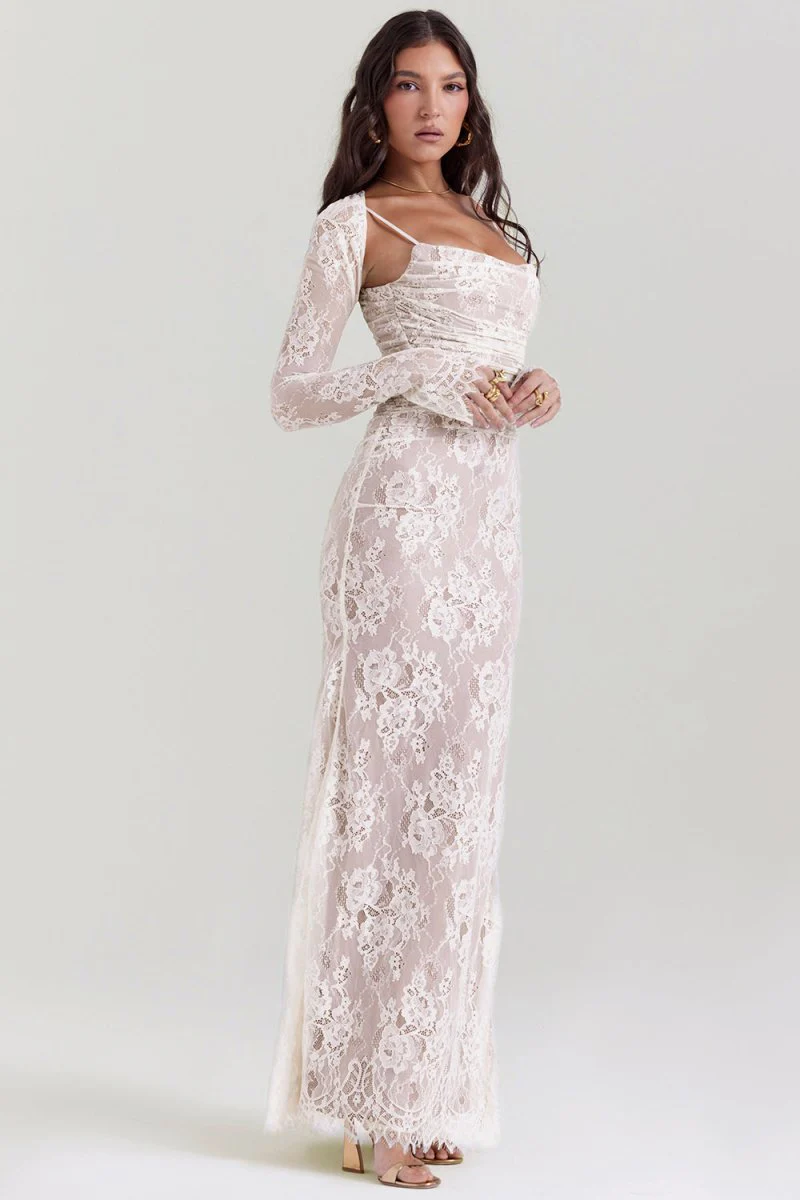 Heidi-Mode | Damen Elegantes Spitzen-Korsett-Bodycon-Kleid mit Schnür-Taille - Image 7