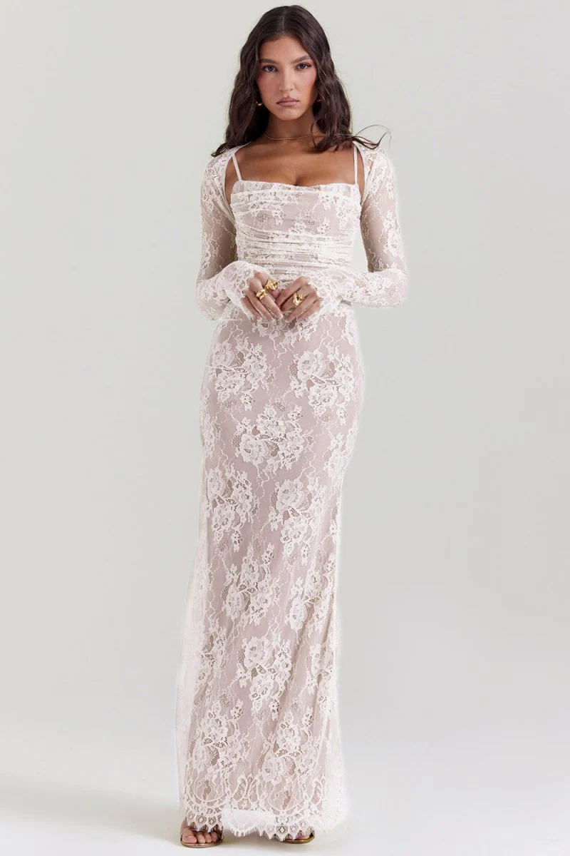 Heidi-Mode | Damen Elegantes Spitzen-Korsett-Bodycon-Kleid mit Schnür-Taille - Image 9