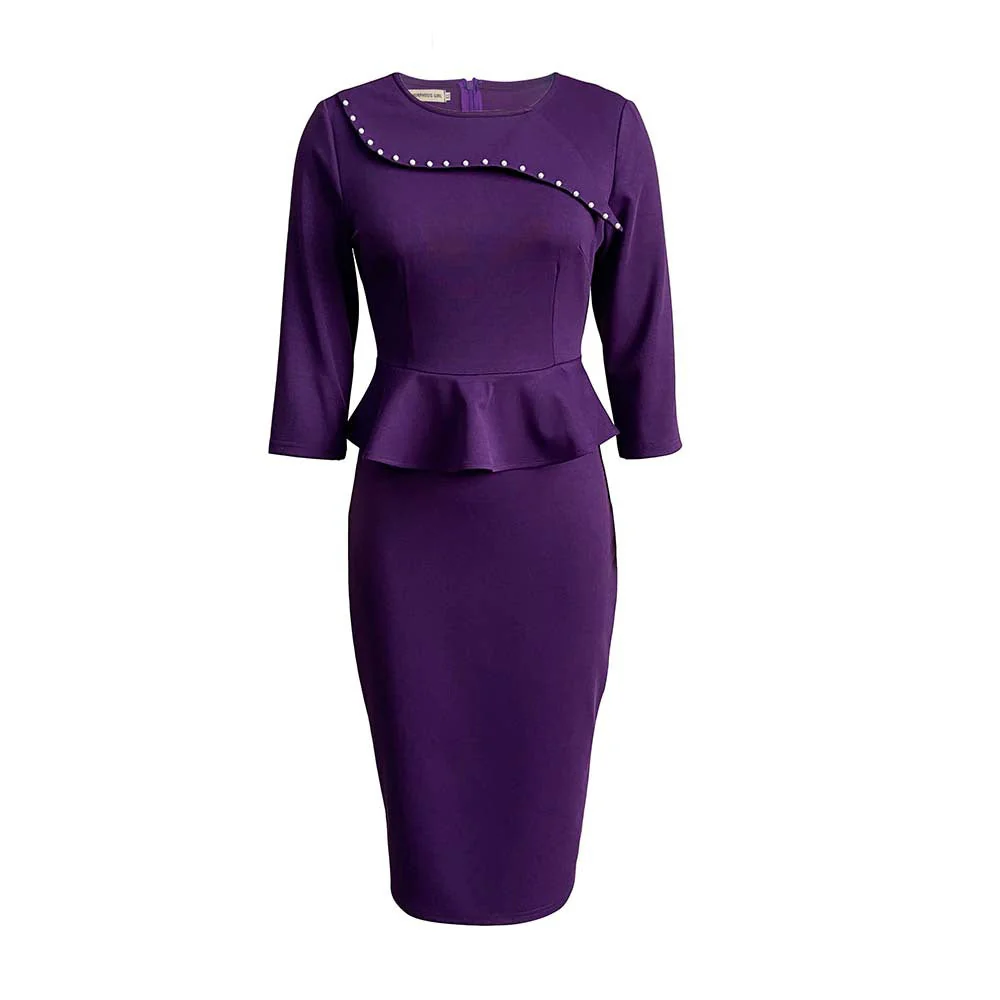 Heidi-Mode | Damenformelles Peplum-Top und Bleistiftrock-Set - Image 6
