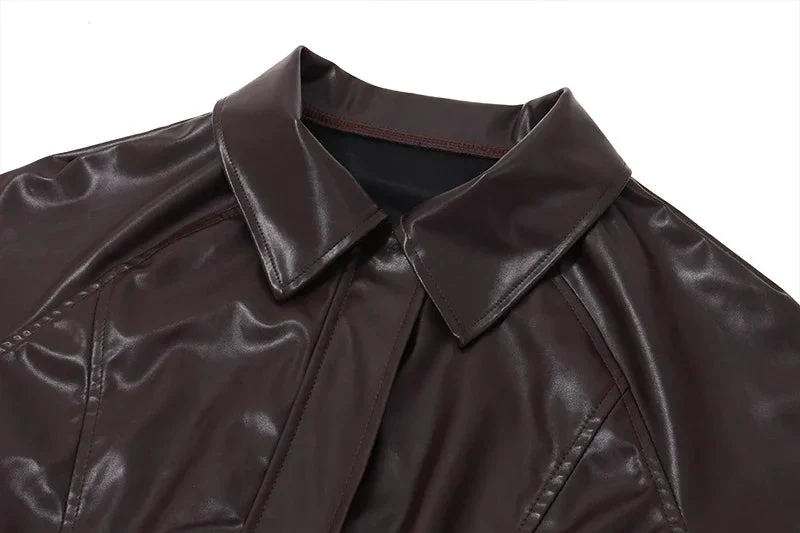 Heidi-Mode | Damen Kurze Kunstlederjacke - Image 4