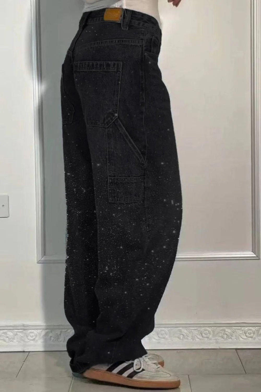 Heidi-Mode | Damen Gewaschene Jeans mit Strassdetails Im Weiten Schnitt - Image 5