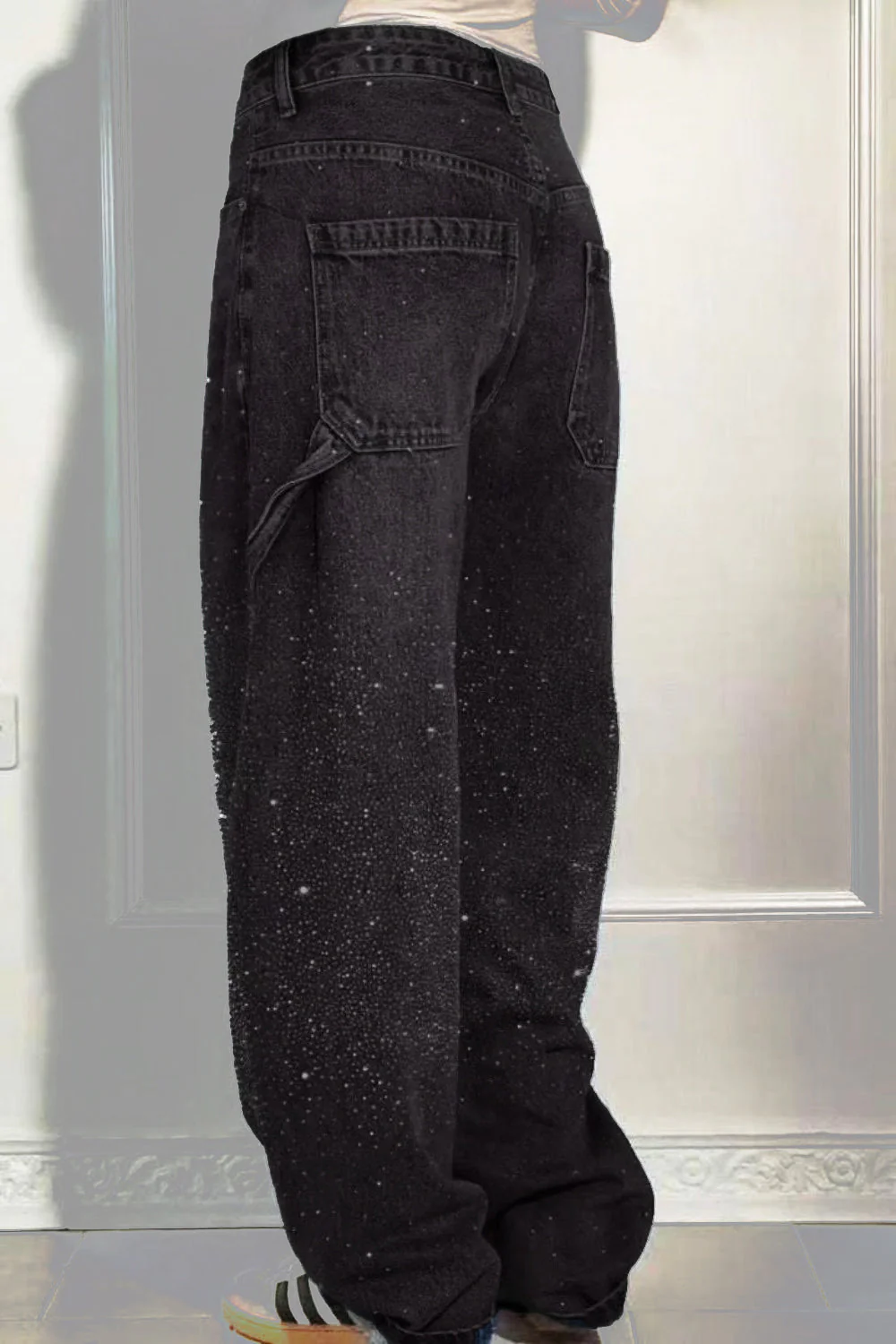 Heidi-Mode | Damen Gewaschene Jeans mit Strassdetails Im Weiten Schnitt - Image 6