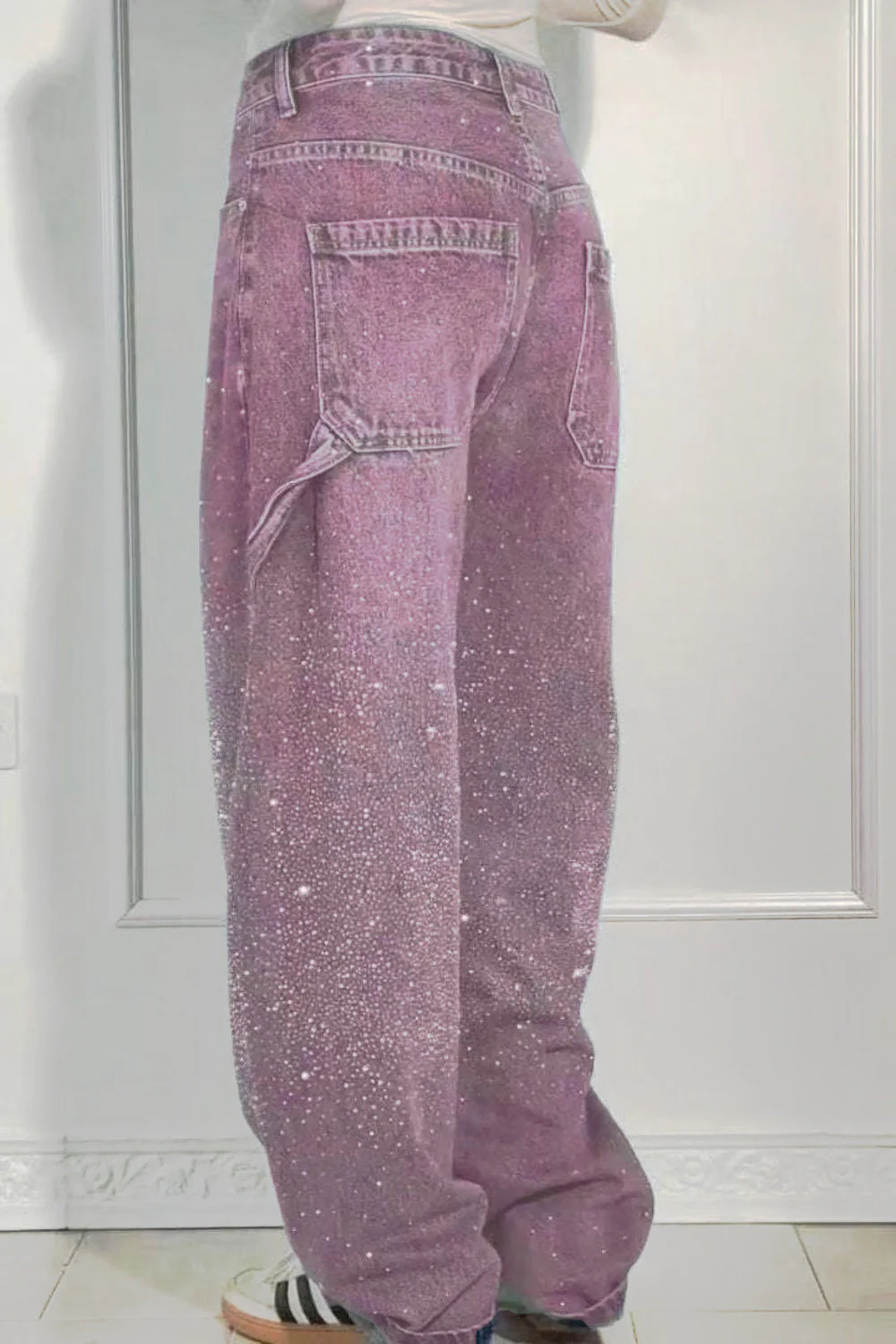Heidi-Mode | Damen Gewaschene Jeans mit Strassdetails Im Weiten Schnitt - Image 8