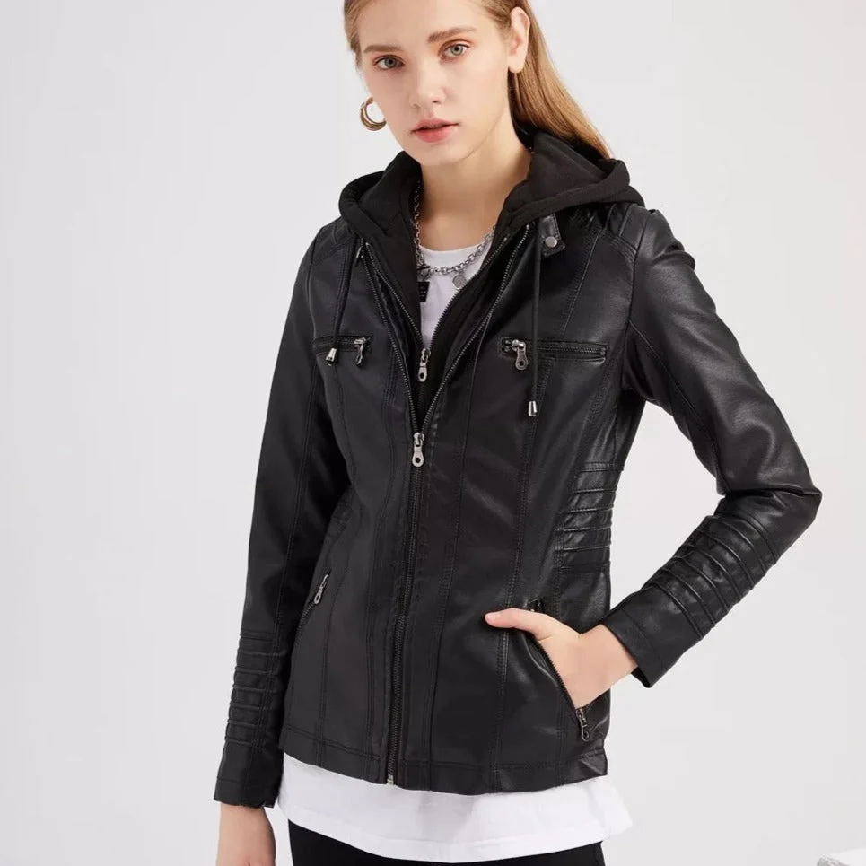 Heidi-Mode | Damen Jacke Stylisches Design, Bequeme Passform mit Taschen und Kapuze - Image 5