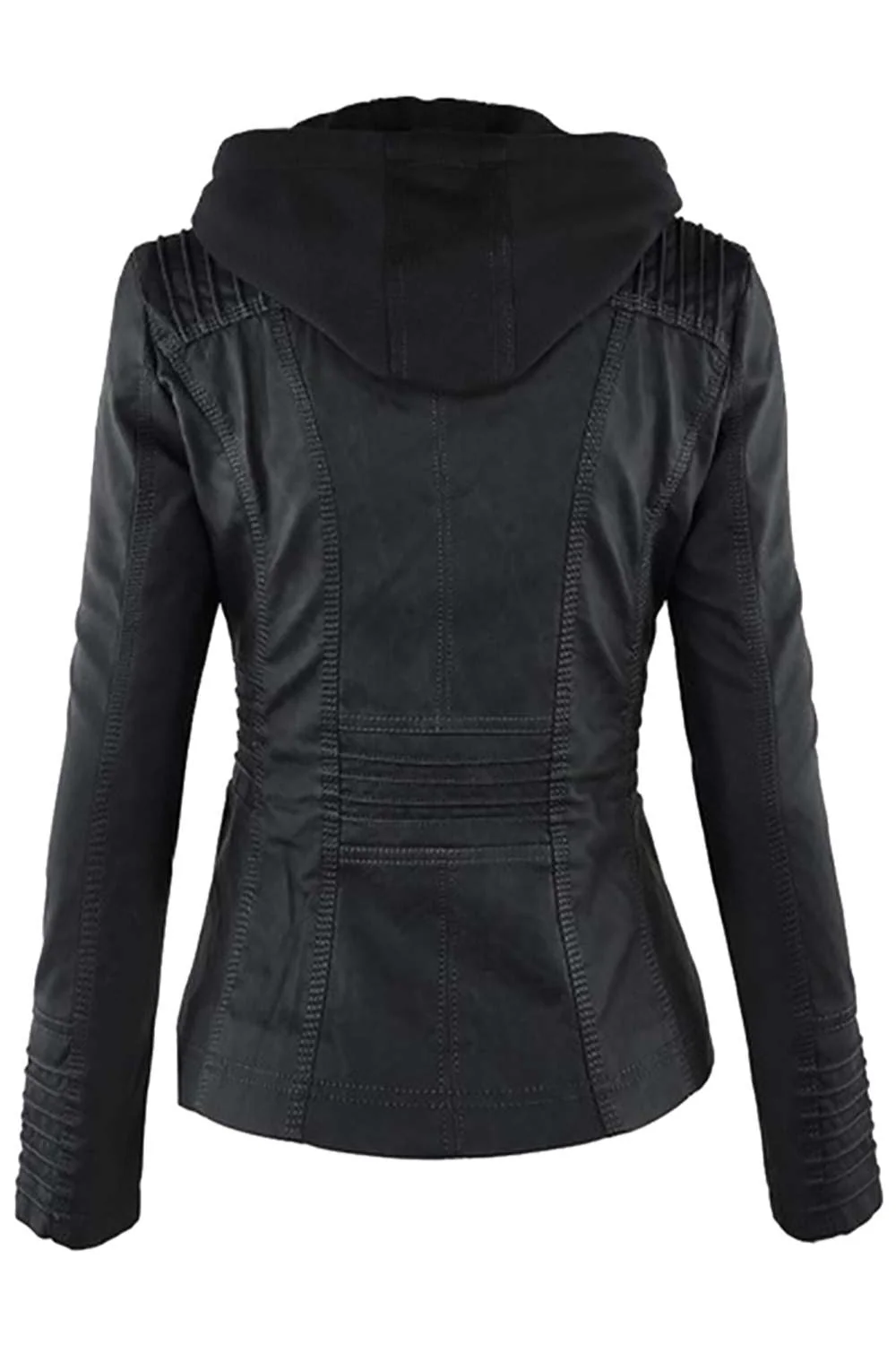 Heidi-Mode | Damen Kunstleder Kapuzenjacke mit Reißverschluss - Image 8