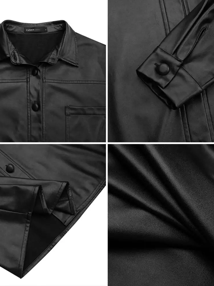 Heidi-Mode | Damen Kunstlederjacke mit Langen Ärmeln - Image 2