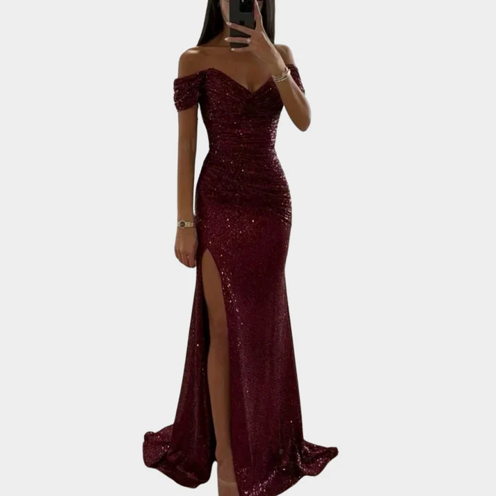 Heidi-Mode | Damen Lange Elegante Abendkleid mit Schlitz für Frauen - Image 4