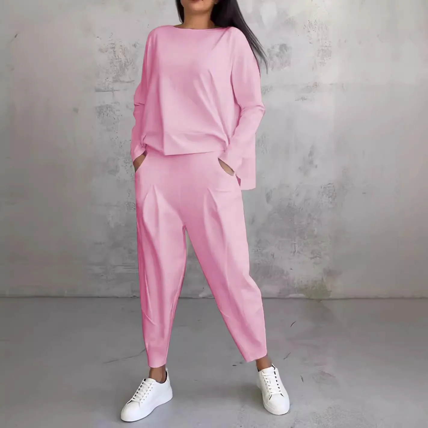 Damen Lässiger Zweiteiler mit Weitem Schnitt und Taschen Heidi-Mode - Image 3