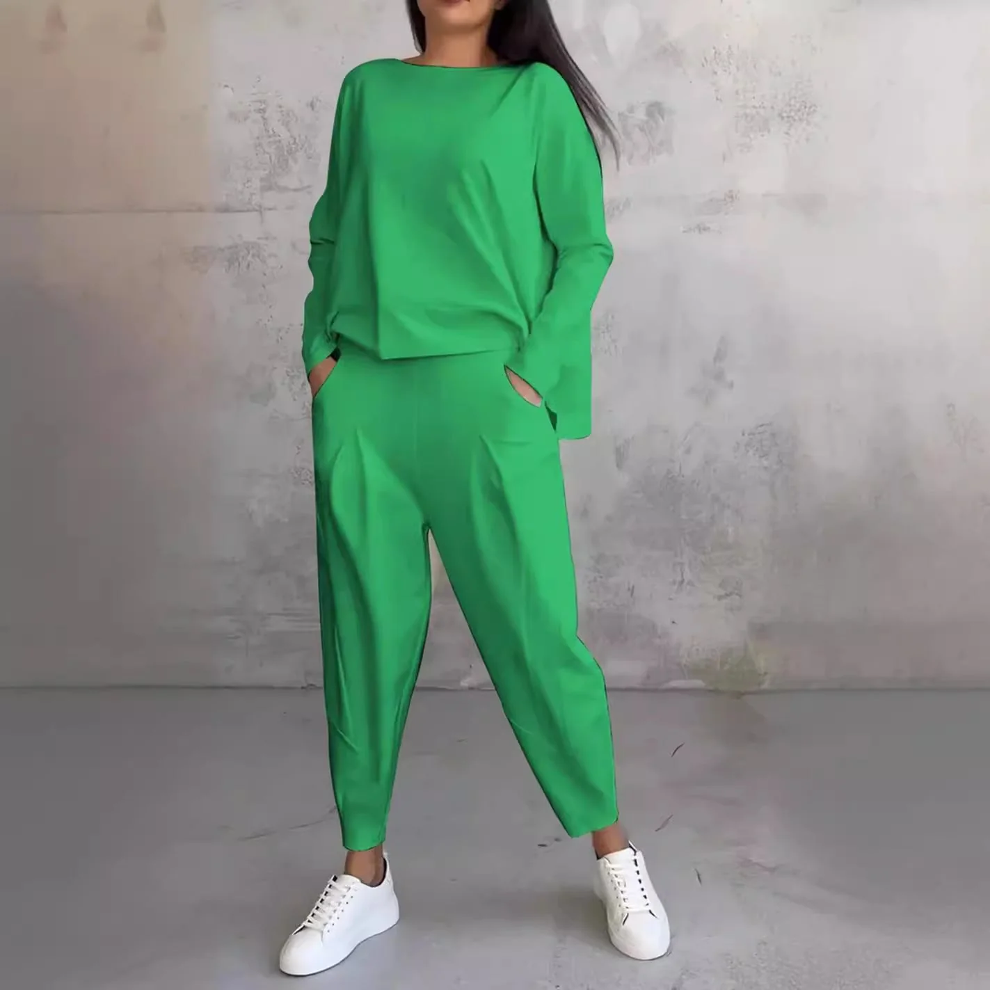 Damen Lässiger Zweiteiler mit Weitem Schnitt und Taschen Heidi-Mode - Image 4