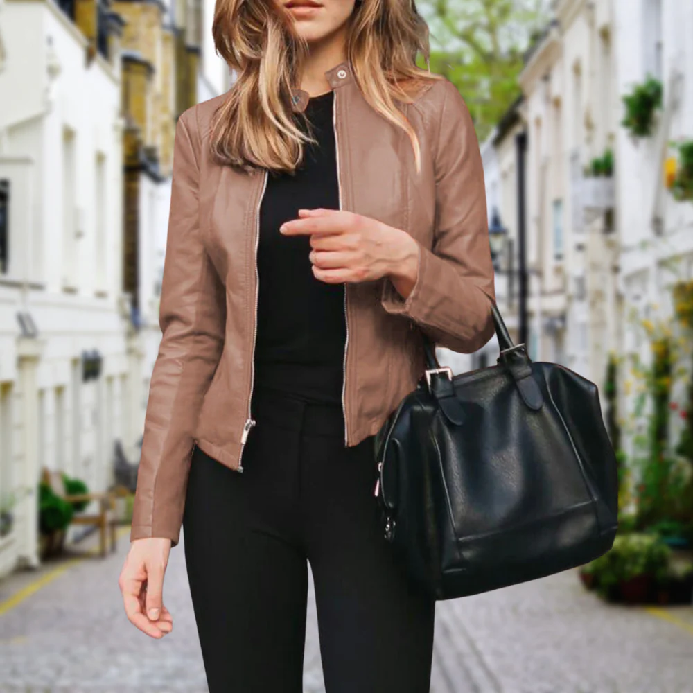 Heidi-Mode | Lederjacke - Slim Fit mit Stehkragen - Image 2