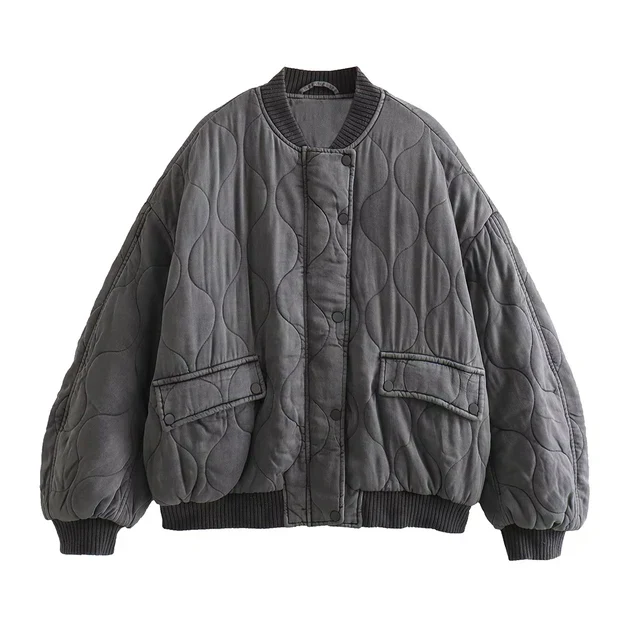 Heidi-Mode | Damen Locker Geschnittene Graue Bomberjacke - Image 7
