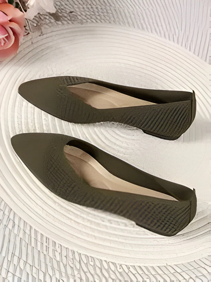 Heidi-Mode | Damen Mode Flache Schuhe, Lässig Pointed Toe Knit Flats - Image 6
