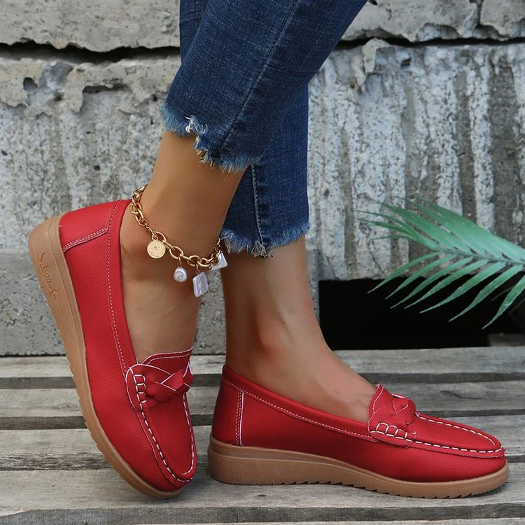 Damen Mokassins mit Stilvoller Schleifenapplikation und Rutschfester Sohle Heidi-Mode - Image 4