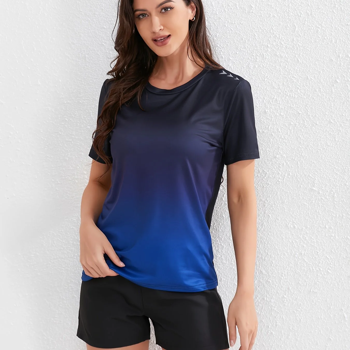 Heidi-Mode | Damen Ombre Sport T-Shirt mit Kurzen Ärmeln - Image 8
